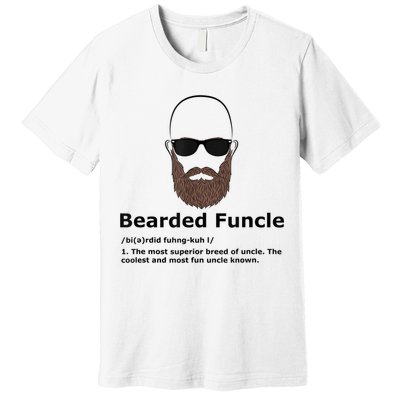 Mens Bearded Funcle Funny Bald Uncle Definition Premium T-Shirt