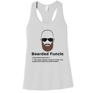 Mens Bearded Funcle Funny Bald Uncle Definition Women's Racerback Tank