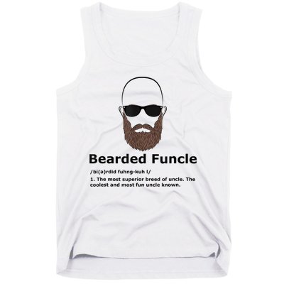 Mens Bearded Funcle Funny Bald Uncle Definition Tank Top