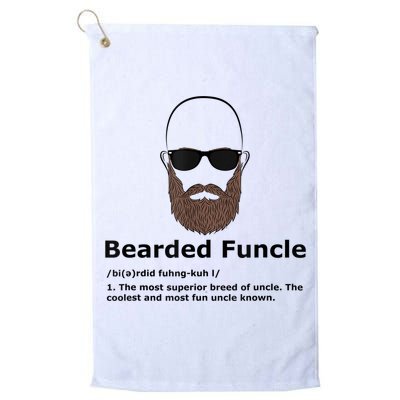 Mens Bearded Funcle Funny Bald Uncle Definition Golf Towel