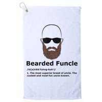 Mens Bearded Funcle Funny Bald Uncle Definition Golf Towel