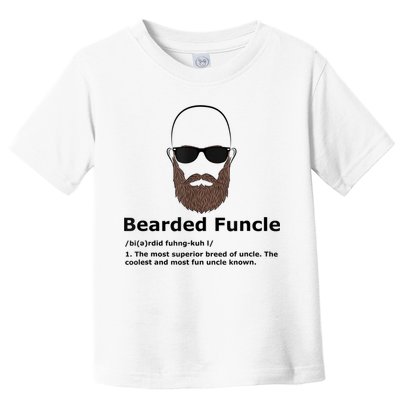 Mens Bearded Funcle Funny Bald Uncle Definition Toddler T-Shirt