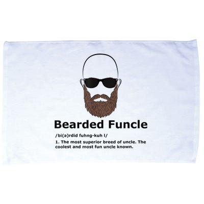 Mens Bearded Funcle Funny Bald Uncle Definition Microfiber Hand Towel