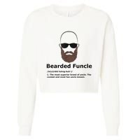 Mens Bearded Funcle Funny Bald Uncle Definition Cropped Pullover Crew