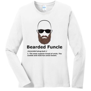 Mens Bearded Funcle Funny Bald Uncle Definition Ladies Long Sleeve Shirt