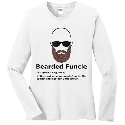 Mens Bearded Funcle Funny Bald Uncle Definition Ladies Long Sleeve Shirt