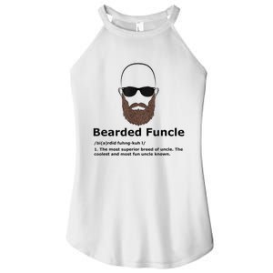 Mens Bearded Funcle Funny Bald Uncle Definition Women's Perfect Tri Rocker Tank