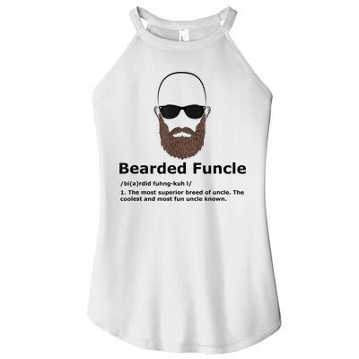 Mens Bearded Funcle Funny Bald Uncle Definition Women's Perfect Tri Rocker Tank