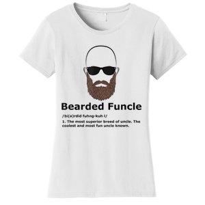 Mens Bearded Funcle Funny Bald Uncle Definition Women's T-Shirt