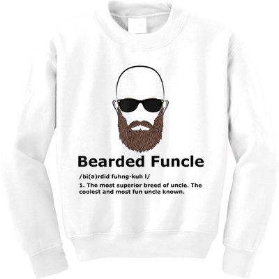 Mens Bearded Funcle Funny Bald Uncle Definition Kids Sweatshirt