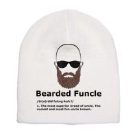 Mens Bearded Funcle Funny Bald Uncle Definition Short Acrylic Beanie