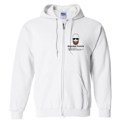 Mens Bearded Funcle Funny Bald Uncle Definition Full Zip Hoodie