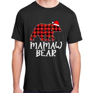 Mamaw Bear Family Group Matching Red Plaid Santa Hat Gift Adult ChromaSoft Performance T-Shirt