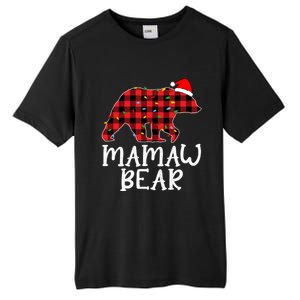 Mamaw Bear Family Group Matching Red Plaid Santa Hat Gift Tall Fusion ChromaSoft Performance T-Shirt