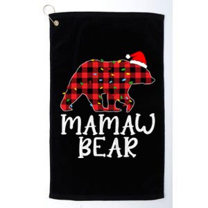 Mamaw Bear Family Group Matching Red Plaid Santa Hat Gift Platinum Collection Golf Towel