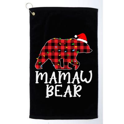Mamaw Bear Family Group Matching Red Plaid Santa Hat Gift Golf Towel