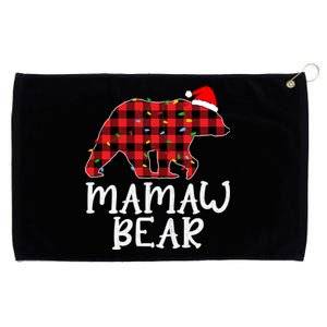 Mamaw Bear Family Group Matching Red Plaid Santa Hat Gift Grommeted Golf Towel