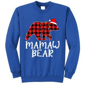 Mamaw Bear Family Group Matching Red Plaid Santa Hat Gift Sweatshirt