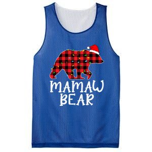 Mamaw Bear Family Group Matching Red Plaid Santa Hat Gift Mesh Reversible Basketball Jersey Tank