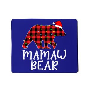 Mamaw Bear Family Group Matching Red Plaid Santa Hat Gift Mousepad