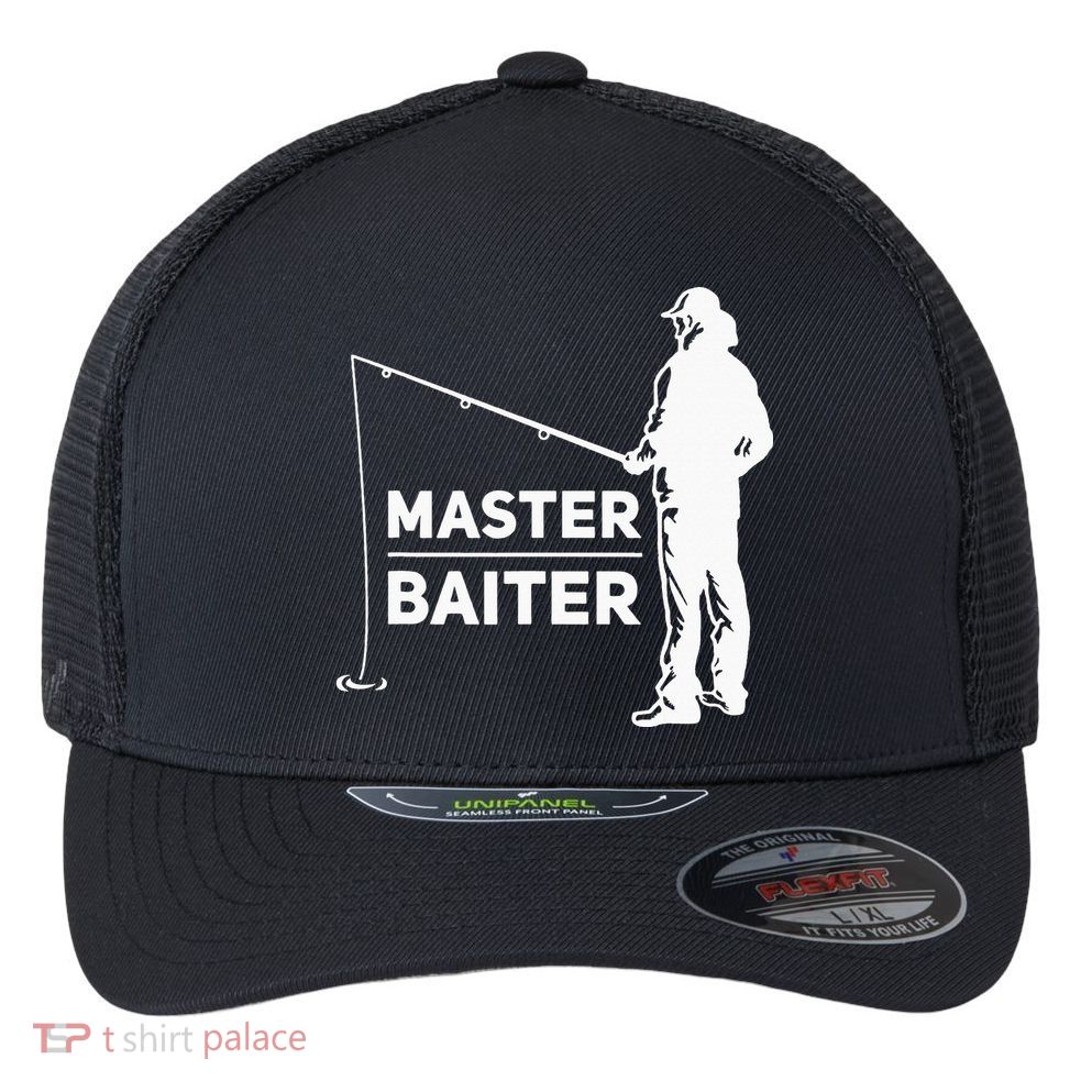 Master Baiter for Fisherman or Fishing Lover Flexfit Unipanel Trucker Cap