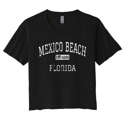 Mexico Beach Florida FL Vintage Women's Crop Top Tee