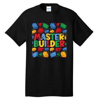 Master Builder Funny Building Block Tees For Boy Men Tall T-Shirt