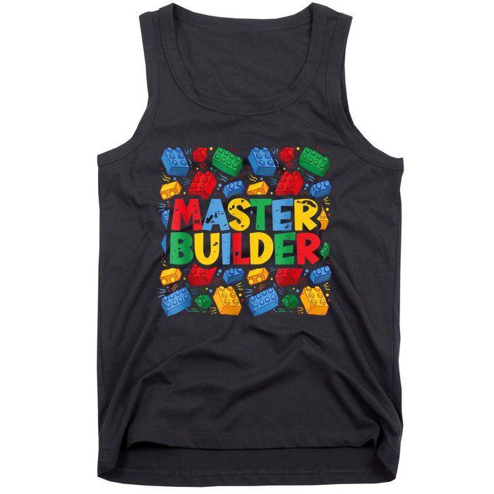 Master Builder Funny Building Block Tees For Boy Men Tank Top