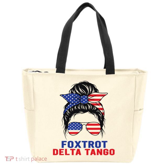 Messy Bun Foxtrots Deltas Tangos Bear Foxtrots Deltas Tango Zip Tote Bag