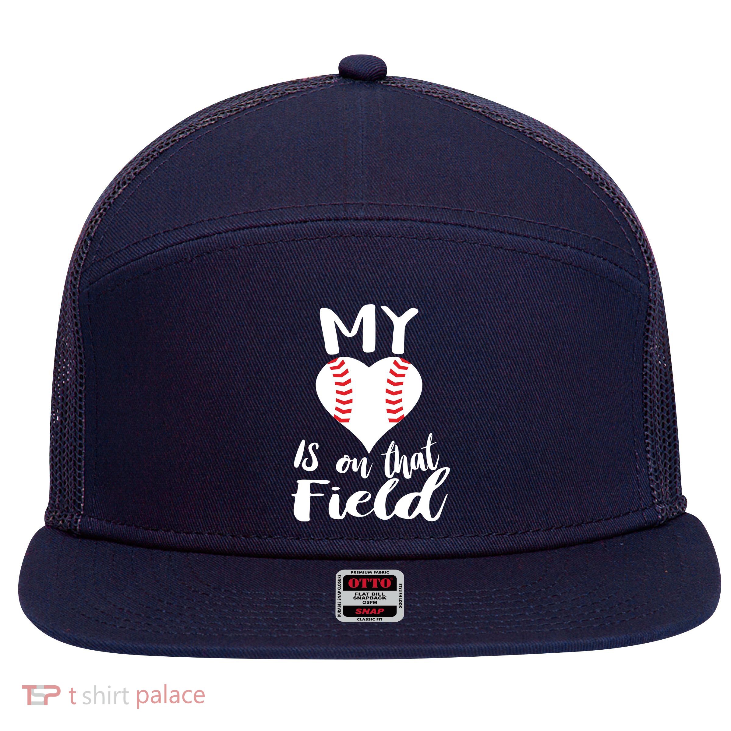 My Love Is On The Field Baseball 7 Panel Mesh Trucker Snapback Hat