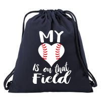 My Love Is On The Field Baseball Drawstring Bag