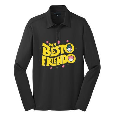 My Besto Friendo Kawaii Anime Saying Art Silk Touch Performance Long Sleeve Polo