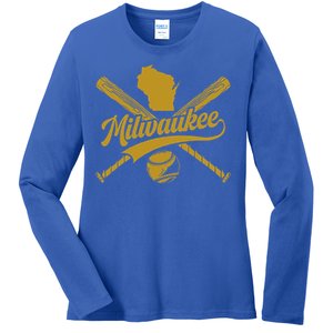 Milwaukee Baseball Fan Ladies Long Sleeve Shirt