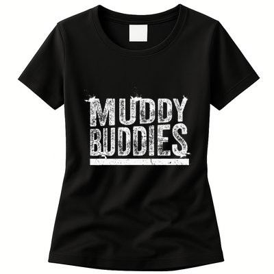 Muddy Buddies Funny Mud Runner Mudder Mud Team Womens T-Shirt