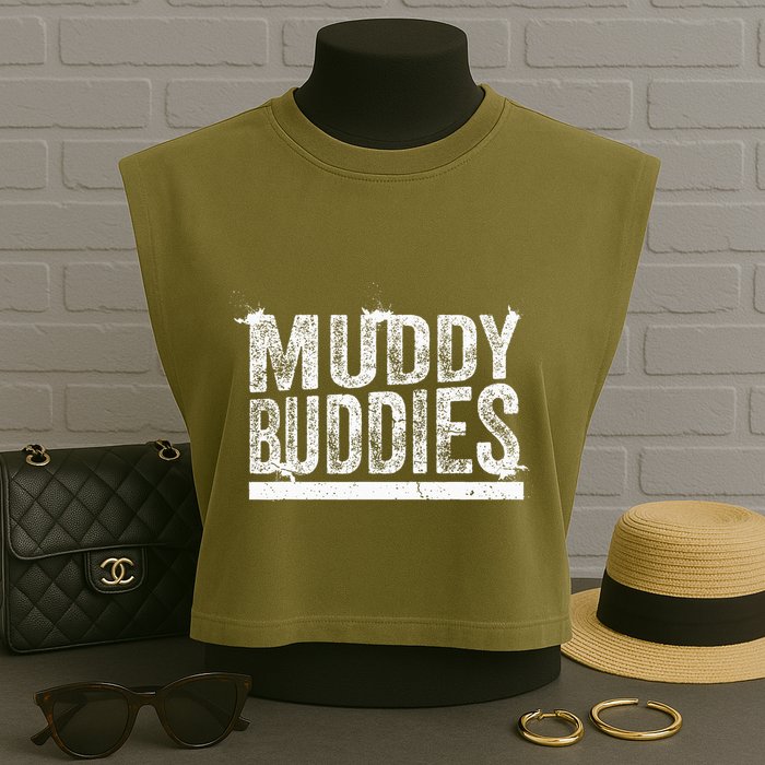 Muddy Buddies Funny Mud Runner Mudder Mud Team Garment-Dyed Women's Muscle Tee