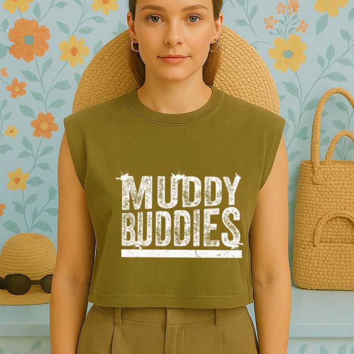 Muddy Buddies Funny Mud Runner Mudder Mud Team Garment-Dyed Women's Muscle Tee
