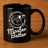 Master Baiter Fishing Funny Fish 11oz C Handle Ceramic Mug