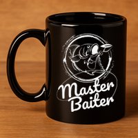 Master Baiter Fishing Funny Fish 11oz C Handle Ceramic Mug