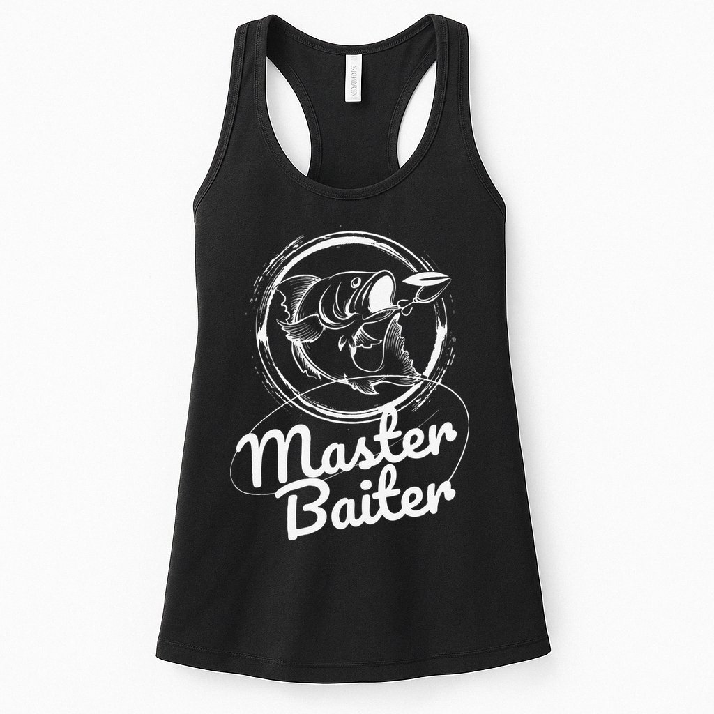 Master Baiter Fishing Funny Fish Womens Tank Top