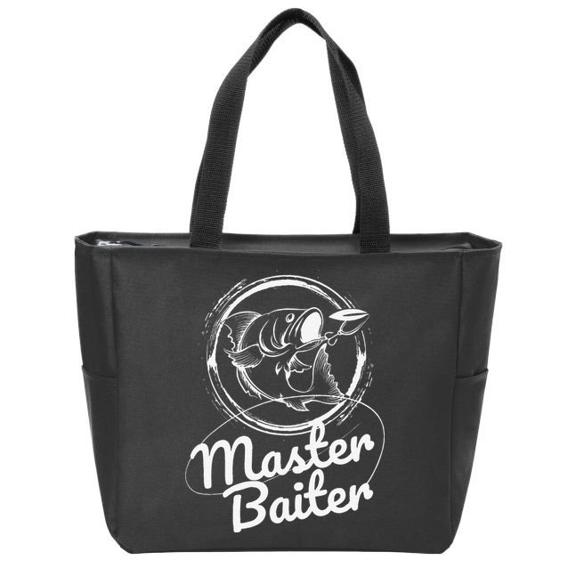 Master Baiter Fishing Funny Fish Zip Tote Bag