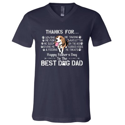 Men Beagle Fathers Day Funny Beagle Lover For Beagle Dad V-Neck T-Shirt