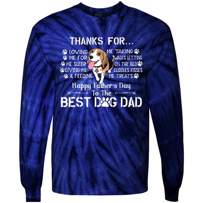 Men Beagle Fathers Day Funny Beagle Lover For Beagle Dad Tie-Dye Long Sleeve Shirt