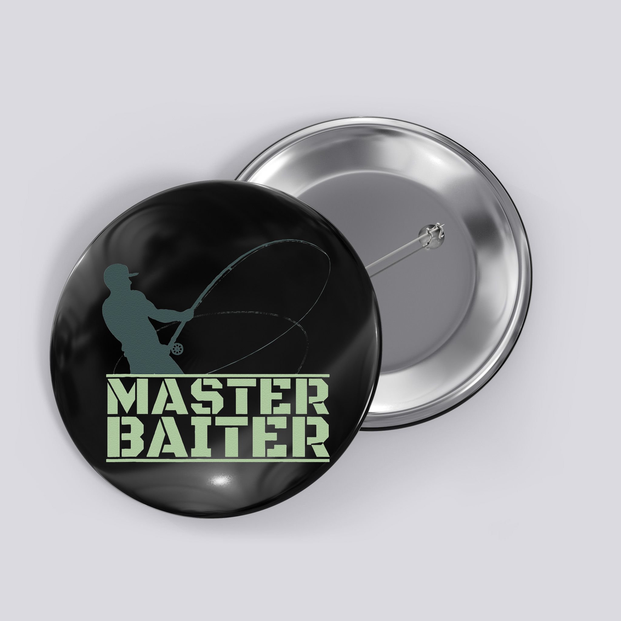 Master Baiter For Fishing Funny Button