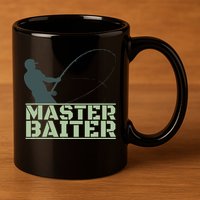 Master Baiter For Fishing Funny 11oz C Handle Ceramic Mug