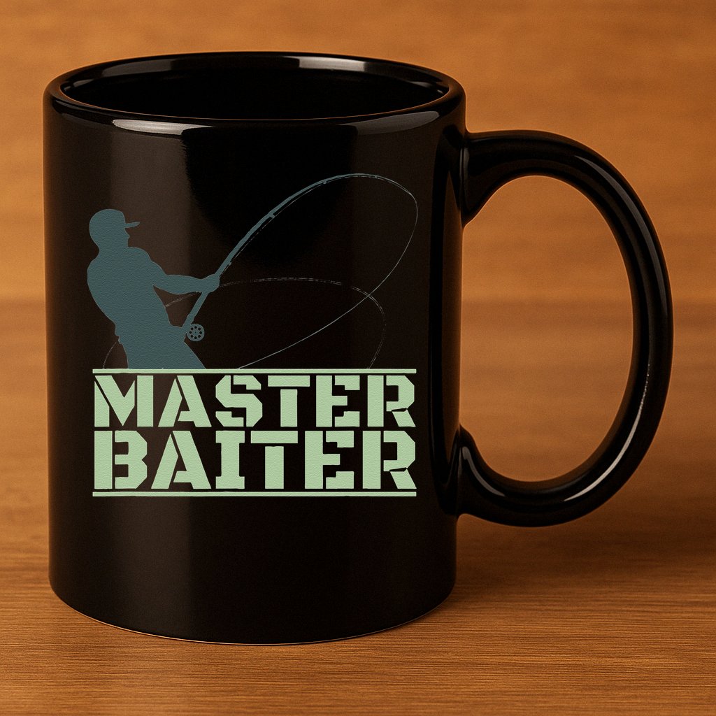 Master Baiter For Fishing Funny 11oz C Handle Ceramic Mug