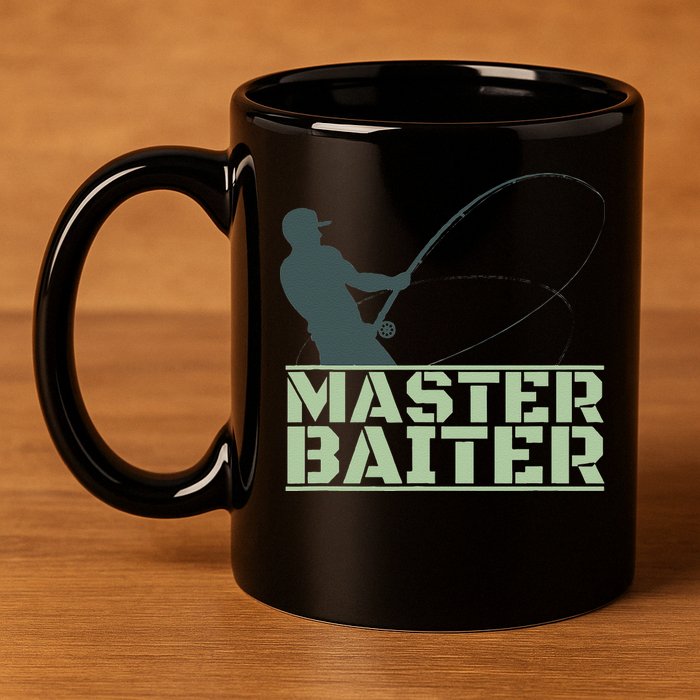 Master Baiter For Fishing Funny 11oz C Handle Ceramic Mug