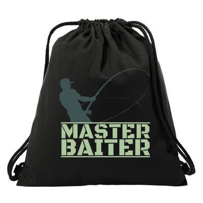 Master Baiter For Fishing Funny Drawstring Bag