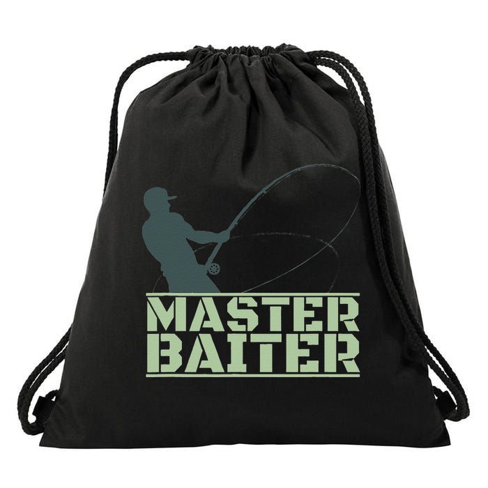 Master Baiter For Fishing Funny Drawstring Bag