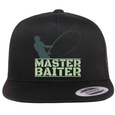 Master Baiter For Fishing Funny Flat Bill Trucker Hat