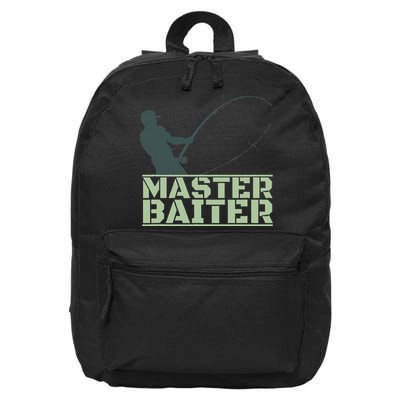 Master Baiter For Fishing Funny 16 in Basic Backpack